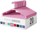 Plastic Hangers 20 Pack Pink - Clothes Hangers - Makes The Perfect Coat Hanger and General Space Saving Hangers for Closet and New Apartment Essentials - Percheros Ganchos para Colgar Ropa Hangars by Neaterize