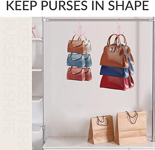 ZEDODIER 4 Pack Purse Hanger, Purse Organizer for Closet, Holds 24 Bags - Image 4