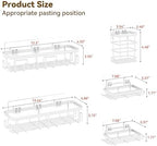 YASONIC Shower Caddy Adhesive, Rustproof Shower Organizer, Wall Shower Rack - Image 6