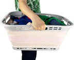 SAMMART 42L (11 Gallon) Collapsible Plastic Storage Basket - Foldable Pop Up Storage Container/Hamper - Portable Laundry Organizer - Space Saving (Grey/Pink, 42L (Style A)) - Image 6