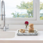 Natural Small Marble Vanity Tray, Stone Organizer for Bathroom & Kitchen - Image 4