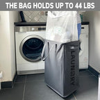 Goodpick 75L Laundry Basket with Wheels & Removable Wash Bag for Dorm - Image 6
