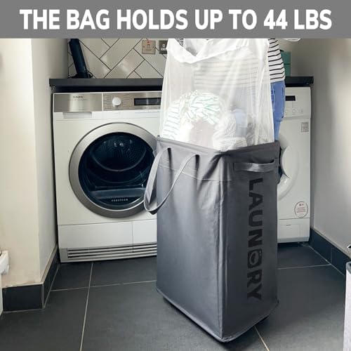 Goodpick 75L Laundry Basket with Wheels & Removable Wash Bag for Dorm - Image 6