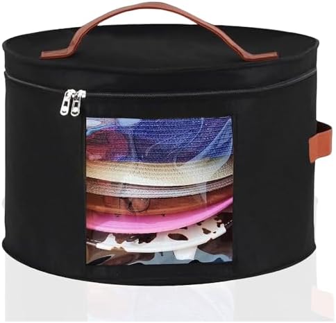 Hat Boxes for Women Storage 16.93" D*10.24" H Caps Carrier Case Organizer by MemfishWelcomeYou