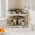 2-Tier Corner Bathroom Counter Organizer for Storage, White - Image 5
