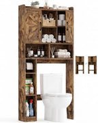 Farmhouse Over The Toilet Storage Cabinet with Barn Door, Reversible Side by Besiost