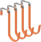 FYY Over the Door Hooks, Single-Hanger 4 Pack, Fits Doors 1 3/8" Orange by FYY