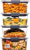 Rubbermaid Brilliance BPA Free Airtight Food Storage Containers with Lids, Set of 4 (4.7 Cup) Ideal for Lunch, Meal Prep, and Leftovers by Unknown