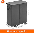 Lifewit Double Laundry Hamper with Lid, Removable Laundry Bags, Black - Image 6