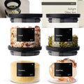 KIVY Airtight Glass Jars with transparent Lids & Labels 4x 17oz - Stackable by KIVY