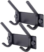 WEBI Coat Rack Wall Mounted,2 Coat Hooks for Hanging Coats,Heavy Duty Metal Hook Rack Hook Rail Coat Hanger Wall Mount for Clothes Entryway Jacket,Black,2 Packs by WEBI