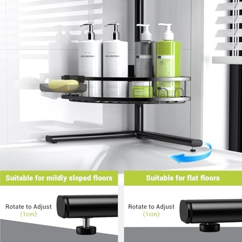 Standing Corner Shower Caddy - Rustproof Bathroom Shower Stand Shelf - Image 5