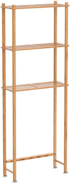 AmazerBath Bamboo Over The Toilet Storage Shelf, 3-Tier Bathroom Over Toilet Organizer Rack, Freestanding Above Toilet Shelf for Bathroom, Laundry, Space Saver, Natural Color - Image 5