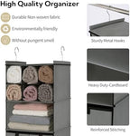 GRANNY SAYS 4-Shelf Hanging Closet Organizer with Drawer, Foldable Storage | Dividers Closet Hanging Organizer, No-Sag Support, Keeps Clothes Neat, Folds Flat, Fits RV, Dorm & Small Closets, Grey - Image 6