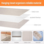 Large Hanging Sweater Organizer for Closet,Collapsible 6-Shelf Hanging Closet Shelves with Drawers, Washable (Beige -6 Shelf-1 d) - Image 4