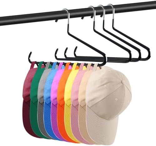 Hat Organizer for Baseball Caps - Hat Hangers for Closet - Stainless Steel Hat Rack - Cap Holder Hat Storage Holds Caps - Birthday Gifts for Men & Women (4) by Aastin