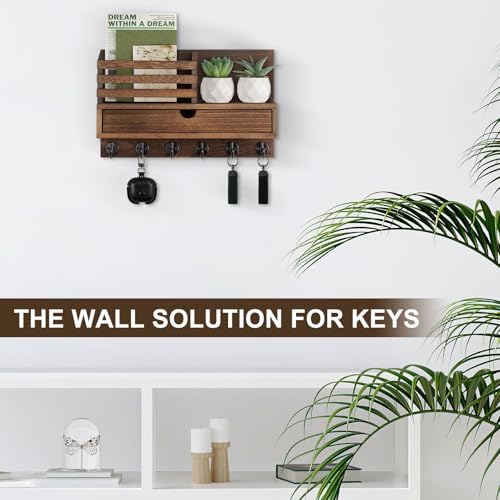 Key Holder Wall Mount, Mail Holder with Storage Drawer - Image 6