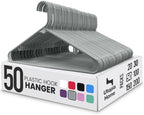 Utopia Home Plastic Hangers 50 Pack – Built-in Strap Hooks Grey | Space saving | Durable & strong | Closet organizer | Clothes hangers | Ideal for shirts, pants, skirts & coats by UTOPIAHOME
