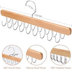 NECAMOCU 2 Pack Bra Hanger for Closet Organizer, Premium Tank Top Hangers | Wooden Bra Holder with 36 Foldable Hooks, 360° Rotating Design, Space Saving Storage for Tank Tops, Bras, Belts, and More - Image 3