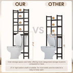 Cozivolife Over The Toilet Bamboo Storage Rack: 4-Tier & 2 Baskets (Brown) - Image 3