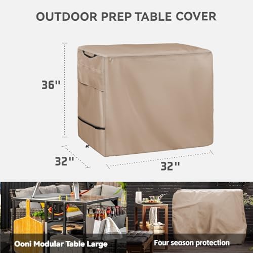 Outdoor Pizza Oven Table Cover, Size 32 x 32 x 36 inch, Khaki - Image 2