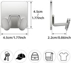 Adhesive Shower Hooks for Inside - Extra Sticky Razor Holder, Silver 6 Pack - Image 5