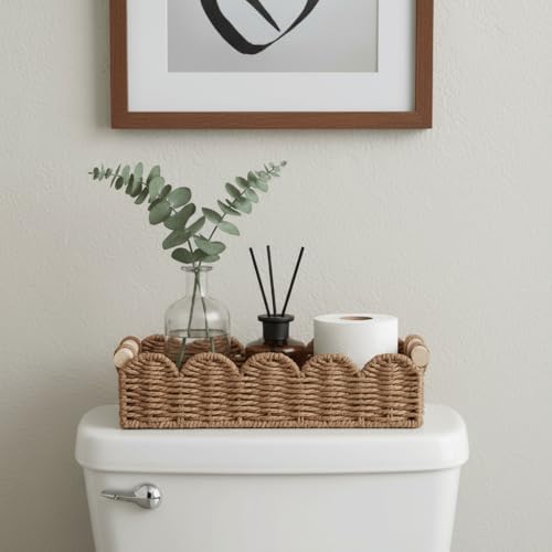 CubesLand Toilet Paper Storage Basket Organizer, Small Wicker Decor Basket - Image 2