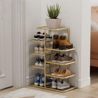 Simcat Shoe Rack Metal Gold Shoe Storage Vertical Shoe Organizer Shoe Stand by Simcat