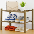 Smiry Bamboo Shoe Rack, 8 Vertical Slats, 2 Tier - 17.3" Wide, Walnut by Smiry