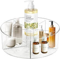 360° Rotating Makeup Organizer 11.5" Clear Turntable Lazy Susan Organizer for Vanity, Bathroom Counter, Pantry, Cabinet, Spinning Cosmetic Storage Holder with 5 Dividers for Skincare, Makeup Brushes by Dezzer
