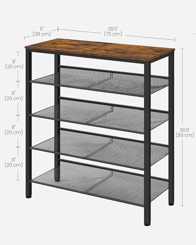 VASAGLE 5-Tier Shoe Rack, Adjustable, Freestanding - Image 3
