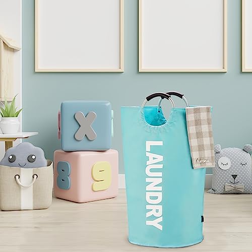 Caroeas 90L Laundry Basket (13 Colors), Waterproof Laundry Hamper, Laundry Bag with Padded Handles, Clothes Hamper Stands Up Well, Collapsible Laundry Basket Easy Storage - Image 6