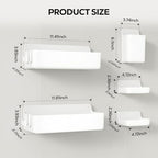 Nieifi Adhesive Shower Shelves, White, 5 Pieces - Image 2