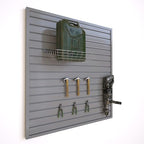 NeatiEase Slatwall Panel Wall Storage Systems, 4 x 4ft Slat Wall Paneling Garage Wall Organizer, Heavy Duty Wall Mounted PVC Wall Rack (Gray) - Image 2