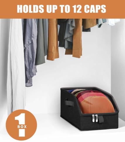 Livelab Hat Organizer for Baseball Caps, Hat Storage Box, Black 1Pcs - Image 4