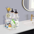 2 Tier Lazy Susan Bathroom Organizer, 9.25Inch Clear 360 Rotating Makeup Organizer for Vanity, Skincare Organizers Perfume Organizer, Spice Rack Organizer for Cabinet- Home Organization and Storage - Image 4