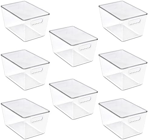 Sorbus Clear Storage Bins with Lids for Kitchen (Large, 8 Pack) - Image 7