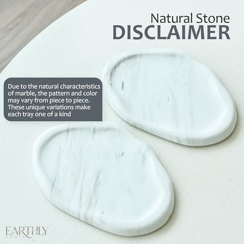Natural Marble Trinket Tray – 9"x6" Cloud Shaped Decorative Dish for Jewelry, Keys, Perfume, Cosmetics, Vanity, Bathroom, Candle, Kitchen & Countertop | Stone Catchall or Gift (Rainy White) - Image 6