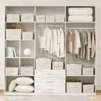 linen closet organizers and storage, Large Storage Baskets, washable, clothes organizer with handle, sweater organizer for closet (Beige, 15¾"x11¾ x9¾) - Image 5