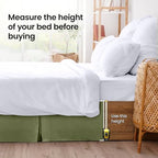 King Bed Skirt, Hides Under-Bed Storage 16 Inch Drop, Pleated, Olive - Image 4