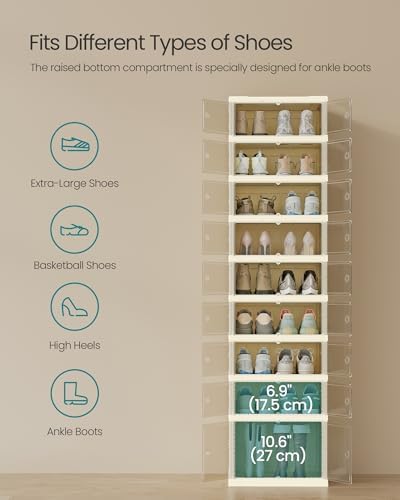 SONGMICS Foldable Shoe Storage Organizer, 9-Tier for 18 Pairs - Image 4