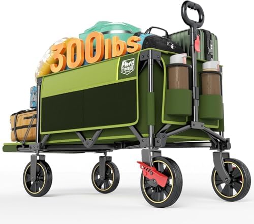 Timber Ridge 49" Extra Long Collapsible Folding Wagon with Tailgate&Brakes by TIMBERRIDGE