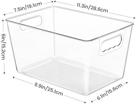 YIHONG Clear Pantry Storage Organizer Bins, 20 Pack Plastic Food Storage Bins with Handle for Kitchen,Refrigerator, Freezer,Cabinet Organization and Storage - Image 2