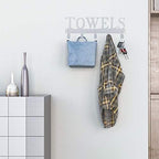 Kuhome Over The Door Hooks, Towel Hooks for Bathroom, Towel Rack Towel Holder for Bathroom Bedroom Kitchen Pool Beach Towels Bathrobe Wall Mount Hang on The Door Cabinet Cupboard (Silver Grey) - Image 6