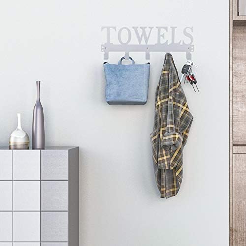 Kuhome Over The Door Hooks, Towel Hooks for Bathroom, Towel Rack Towel Holder for Bathroom Bedroom Kitchen Pool Beach Towels Bathrobe Wall Mount Hang on The Door Cabinet Cupboard (Silver Grey) - Image 6