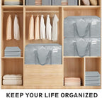 16 Pack-Extra Large Heavy Duty Moving Bags - Waterproof Storage Totes with Handles & Zippers, Foldable for College Dorm, Storage (light gray) - Image 5