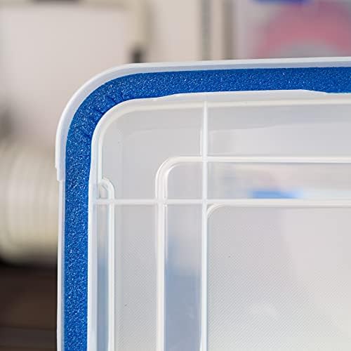 IRIS USA 3-Pack 74 Qt Storage Bins with Gasket Lids, Clear/Blue - Image 3