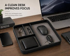 Leather Valet Tray for Men, Premium Faux Leather Nightstand Organizer with Covered Storage, Catchall Tray for Wallet, Watch, Keys, Phone, Glasses & Everyday Essentials - Image 3