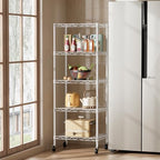 SINGAYE 5 Small Wire Shelves Kitchen Pantry Close Home Organizers and Storage Bathroom Shelf Laundry Room Organization Adjustable Book Metal Garage Shelving Unit - Image 6