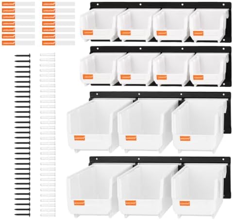 14pc Wall-Mounted Storage Organizer Mixed V1 V2 Combo White by LEADLOONG